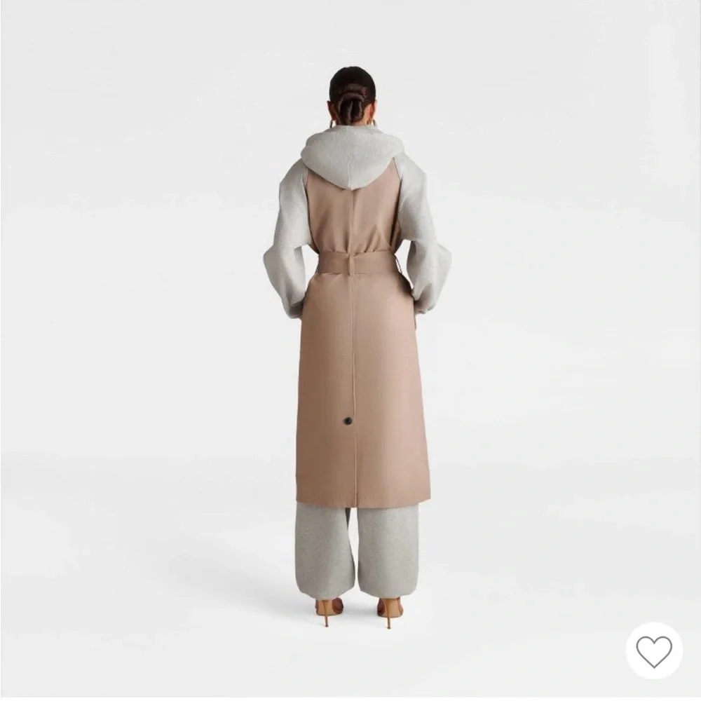 KBB by KAHLANA Target The Sweatshirt Trench Coat Khaki/Heather Gray size Medium - Picture 3 of 5